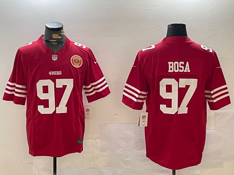 Men San Francisco 49ers #97 Bosa Red three generations 2024 Nike Limited NFL Jersey style 5